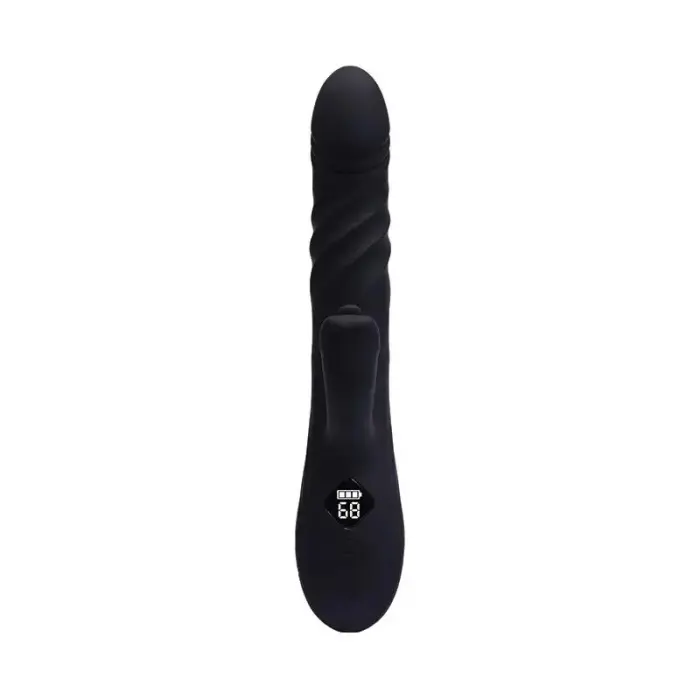 Pluto vibrators ar kustību – 23 cm – melns Foto 2