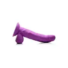 POP reālistisks dildo ar sēkliniekiem un piesūcekni – 19 cm (7.5″) – violets — Foto 3