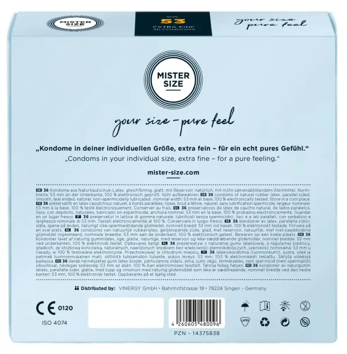 Mister Size 53 mm презервативы – 36 шт. Фото num