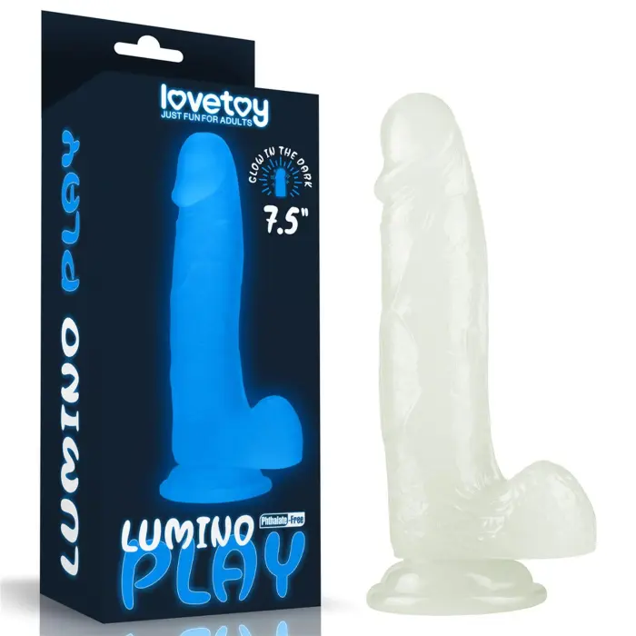 LoveToy Lumino Play Dildo – glow in the dark – TPE – 7.5" / 19 cm