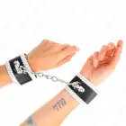 KINK чёрные регулируемые фиксаторы для запястий с белым кружевом, 20-23 см — Фото 4