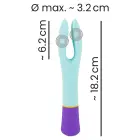 bunt. dubultais vibrators – 18.2 cm (7.2″) – daudzkrāsains Foto 12