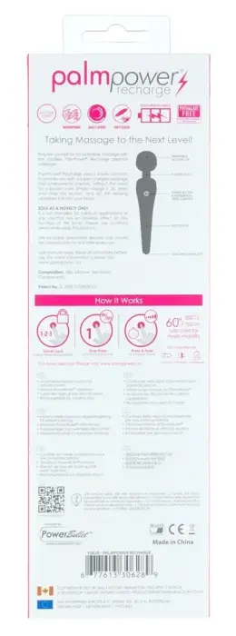palmpower uzlādējams wand masāžas vibrators – 19.5 cm (7.7″) – rozā Foto 11