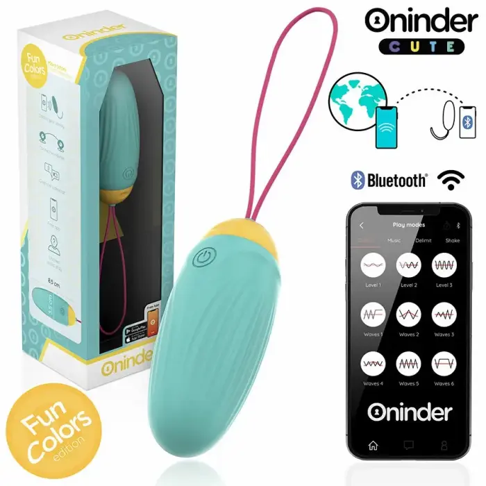 ONINDER CUTE вибрирующее вращающееся силиконовое виброяйцо – с управлением через приложение, водонепроницаемое