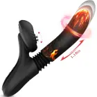 Vibrator with Licking, Thrusting and Heating Functions – 24.1 cm (9.5″) – Black — Photo 5