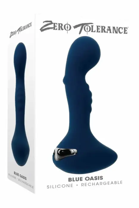 ZERO TOLERANCE BLUE OASIS вибрирующий силиконовый анальный плаг – 12.3 см (4.8″) – Синий