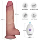 LoveToy Vibrating Sliding Skin Pro II – dviejų sluoksnių realistiškas silikoninis dildo su vibracija – 21,6 cm (8,5'') — Nuotrauka 2