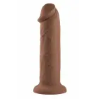 EVOLVED 7 Inch Girthy Vibrating Dildo – dark flesh – rechargeable silicone – suction cup — Photo 3