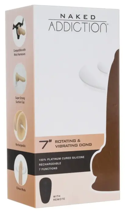 Naked Addiction Вращающийся и вибрирующий реалистичный вибратор – 18 cm (7″) – телесный