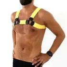 Elastic chest harness with rings – yellow – S/M — Photo 3