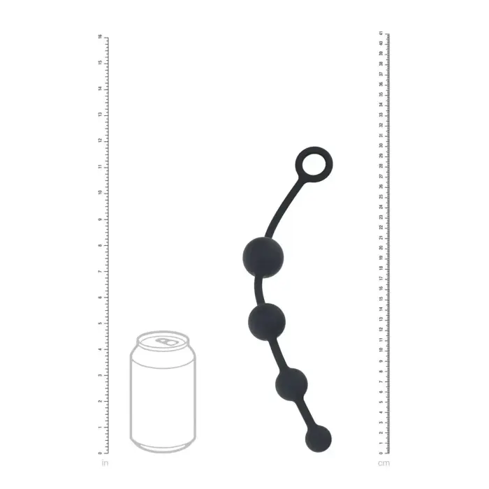 Curved Silicone Anal Beads - Black Photo