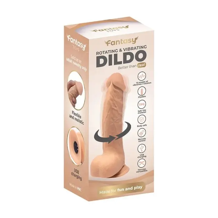 Rotējošs vibrējošs dildo – 22 cm (8.7″) – Melns Foto 10
