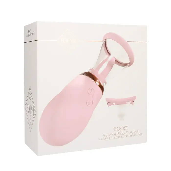 Shots BOOST Rechargeable Pink Intimate Vacuum Pump Set with Dual Cups