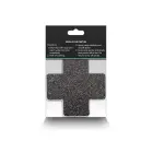 Glitter Cross Pasties (2 pāru iepakojums) – melnas Foto 2