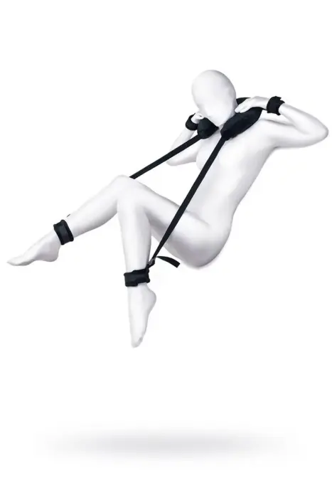 Anonymo velūra fiksācijas sietspilvens ar spilvenu – melns – 127 cm