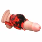 XR Brands Hell Hound Silicone Ball Stretcher Sleeve – Red — Photo 6