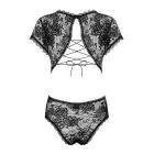 Obsessive Peonesia Lace Bodysuit with Back Lacing and Bust Cut-out – S/M — Photo 6
