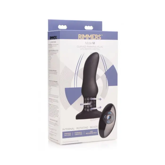 Model M Curved Rimming Plug – 18 cm (7″) – Black