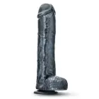 Blush JET ONYX – suur iminapaga PVC-dildo – süsinikvärvi metallik must – 29,2 cm — Foto 3