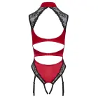 Cottelli Lingerie Satin & Lace Bodysuit with Removable Straps – Red/Black – XL — Photo 8