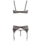 Schmuckstrapsset 3-daļīgs mežģīņu zeķturu komplekts – melns – S — Foto 23