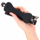 KINK Black Bone Silicone Gag 12 cm – Adjustable Vegan Leather Strap — Photo 4