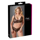 Black Lace Wireless Bra and Crotchless String Set – 2XL — Photo 1