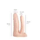 Dildorama 515 Line двойной дилдо телесного цвета – 18 cm (7″) — Фото 3