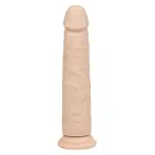 Vibreeriv ja liikuv silikoonist stud dildo – nahavärv — Foto 3
