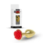 Jewellery Gold Anal Plug with Rose – 7 cm – Red — Photo 9