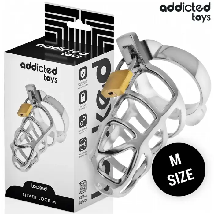Addicted Toys Silver Lock металлический пояс целомудрия, размер M – безопасный дизайн