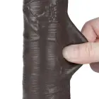 LoveToy Sliding Skin Dual Layer Dong – реалистичный двухслойный фаллоимитатор – TPE – чёрный – 20,3 см — Фото 9
