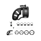 Mancage Model 18 Silicone Chastity Device with Split Strap 9 cm Black — Photo 3