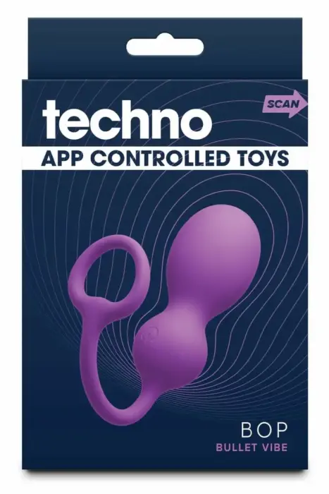 TECHNO BOP – интимное устройство из силикона с управлением через приложение – фиолетовый – 19 см