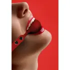 Ouch! Silicone Ball Gag Adjustable Leather Strap – Black — Photo 3