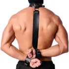 Nahast BDSM kaelarihm kätele – must — Foto 3