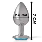 Intense Aluminum Metal пробка S с синим камнем-сердечком – 7 cm – Серебро — Фото 4