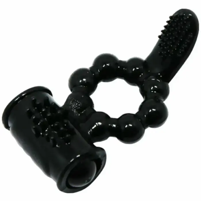 Baile Sweet Ring интимное кольцо с двойной стимуляцией из силикона – черный