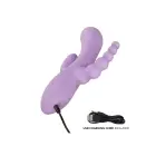 Elastīgs Triple Rumbler vibrators – 18 cm (7″) – violets Foto 6