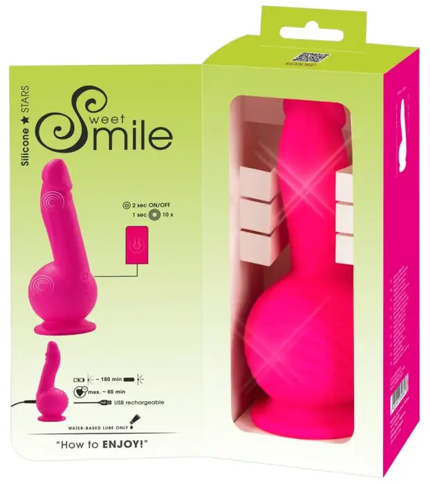 Sweet Smile jaudīgs vibrators – 19 cm (7.5″) – rozā Foto 11