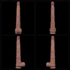 LoveToy – kahekihiline painduv silikoon-dildo XXL – realistlik iminapaga dildo – ihuvärvi – 40,6 cm (16'') — Foto 3