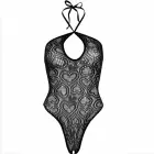 Leg Avenue õmblusteta pitsist bodi kaelarihmadega – must – One size — Foto 6