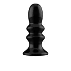 Ribbly Glass Ribbed Dildo with Suction Cup – 20 cm (8″) – Black — Photo 4