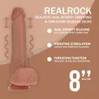Dual Density silikoninis realistiškas vibruojantis stumfantis dildas su bumbulais – 20.3 cm (8″) – kūno spalva — Nuotrauka 5