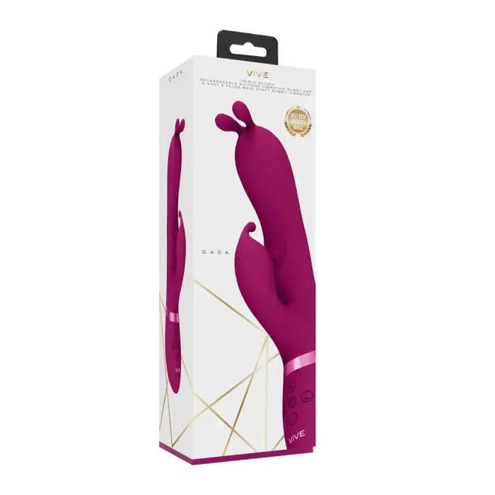 Gada Bunny Ear G-Spot Rabbit Vibrator with Pulse Wave Shaft – Pink