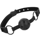 Intense Fetish Vegan Leather Ball Gag – Adjustable – Black — Photo 2