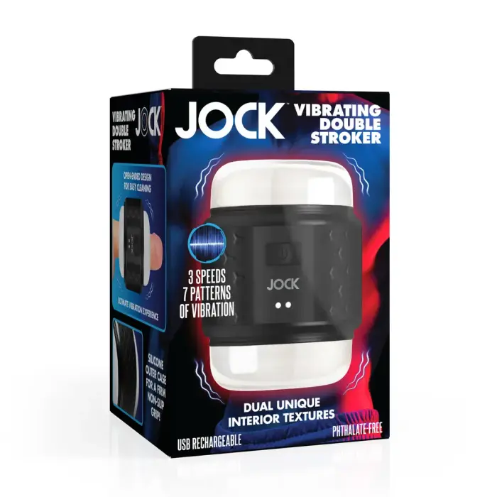JOCK Vibrating Double Stroker – 23+ cm – Black