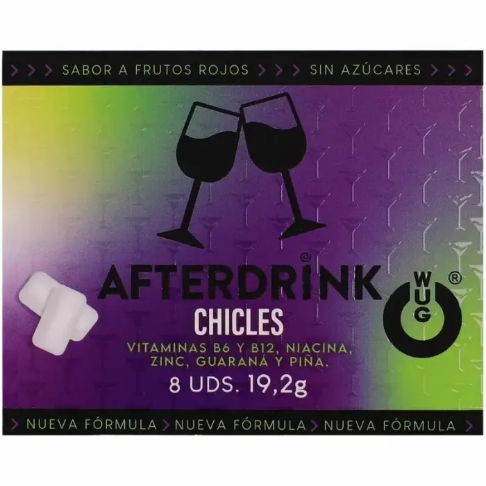 WUG Gum After Drink функциональная жевательная резинка – красные фрукты – 8 шт.