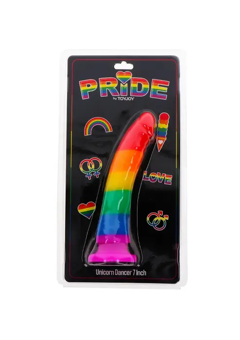 Unicorn Dancer dildo – 17.5 cm (7″) – Daudzkrāsains Foto 3