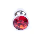 Plug-Jewellery Silver Anal Plug – 7 cm (2.8″) – Red — Photo 1